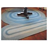 3 Oval Blue Braided Rug