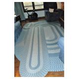 4 Varigated Blue Braided Rug