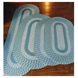 Blue Braded Rugs, Runner, Oval, 2 Throws