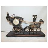 VTG Horse Drawn Carriage Clock & Lamp