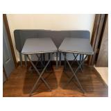 Metal Vinyl Topped Folding TV Tables