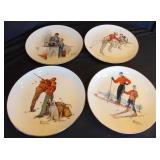 Norman Rockwell Plates & 6 Hangers