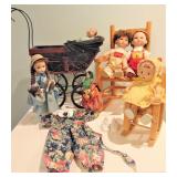 Dolls, Carriage,  & Rocking Chairs