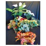 Lot of Artificial Flowers and Leaves