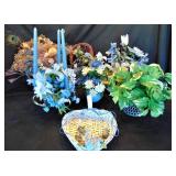 Lot of 7 Blue Flower Arrangements
