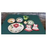Vintage Blue Ridge Dishware & Crochet Potholders