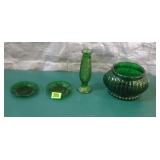 1960's Emerald Green Glassware