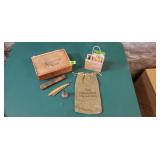Cigar Box, Vintage Match Books, 1st Nat'l Bank Bag