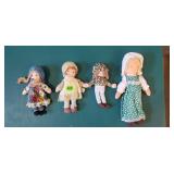 4 Soft 'Holly Hobbie'  & Other Rag Type Dolls