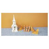 Wooden Shelf Brackets & Decor Church Birdhouse