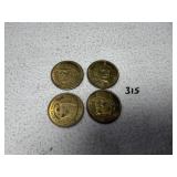 (4) Baseball Coins
