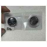 (2) US Quarters--1 is a Proof