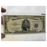 1953A $5 Silver Certificate