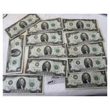 (12) 1976 $2 Bills