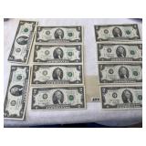 (10) $2 Federal Reserve Notes