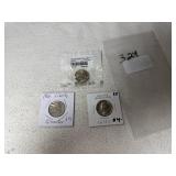 (3) US Quarters--2 are UNC