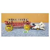 Cast Iron Toy--Horse Drawn Ladder Wagon