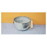 Vintage Galvanized Grain Basket