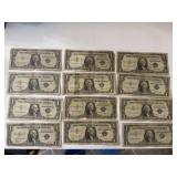 (12) $1 Silver Certificates