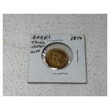 1854 $3 Gold Piece RARE
