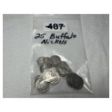 (25) Buffalo Nickels