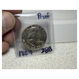 1959 Proof Franklin Half Dollar