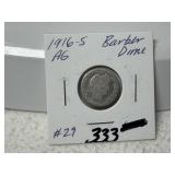 1916 S Barber Dime