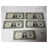 (5) $1 Silver Certificates