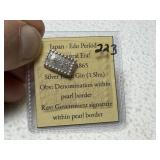 Japan-Edo Period Samurai Era Silver Isshu Gin Coin
