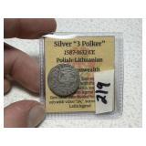 Silver 3-Polker Ancient Coin Polish-Lithuanian