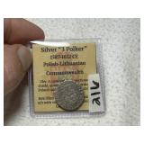 Silver 3-Polker Ancient Coin Polish-Lithuanian