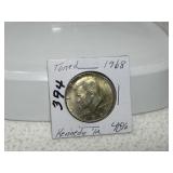1968 40% Kennedy Half Dollar Toned