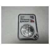 2021 American Silver Eagle Heraldic T-1 MS70
