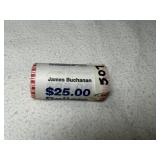 (25) UNC J. Buchanan Presidential Dollars Roll