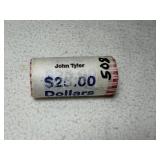 (25) UNC John Tyler Presidential Dollars Roll