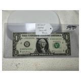 Miscut $1 Bill