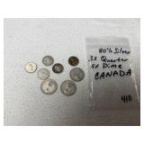 Canadian 80% Silver Coins--3 Quarters, 5 Dimes