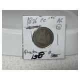 1876 CC Seated Liberty Quarter