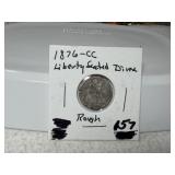 1876 Seated Liberty Dime