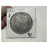 1921 D Morgan Dollar