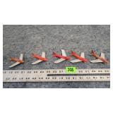 Lot of 5 Tootsie Toy Planes