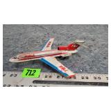 Antique Tin Lithograph TWA Boeing 747 Toy Airliner