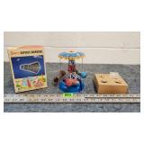 Vintage Space Capsule Carrousel Wind Up Toy