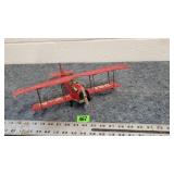 Rare 1950s Japan Tin Friction Military Bi-Plane