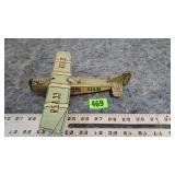 Anthique Tin Litho Gyrocopter Key Wind Airplane
