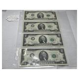 (4) 1976 $2 Federal Reserve Notes