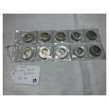 (10) 1964 Kennedy Half Dollars