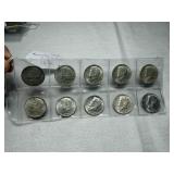 (10) 1964 Kennedy Half Dollars