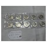 (10) 1964 Kennedy Half Dollars