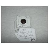 1860 Indian Head Penny Pointed Neck Rare